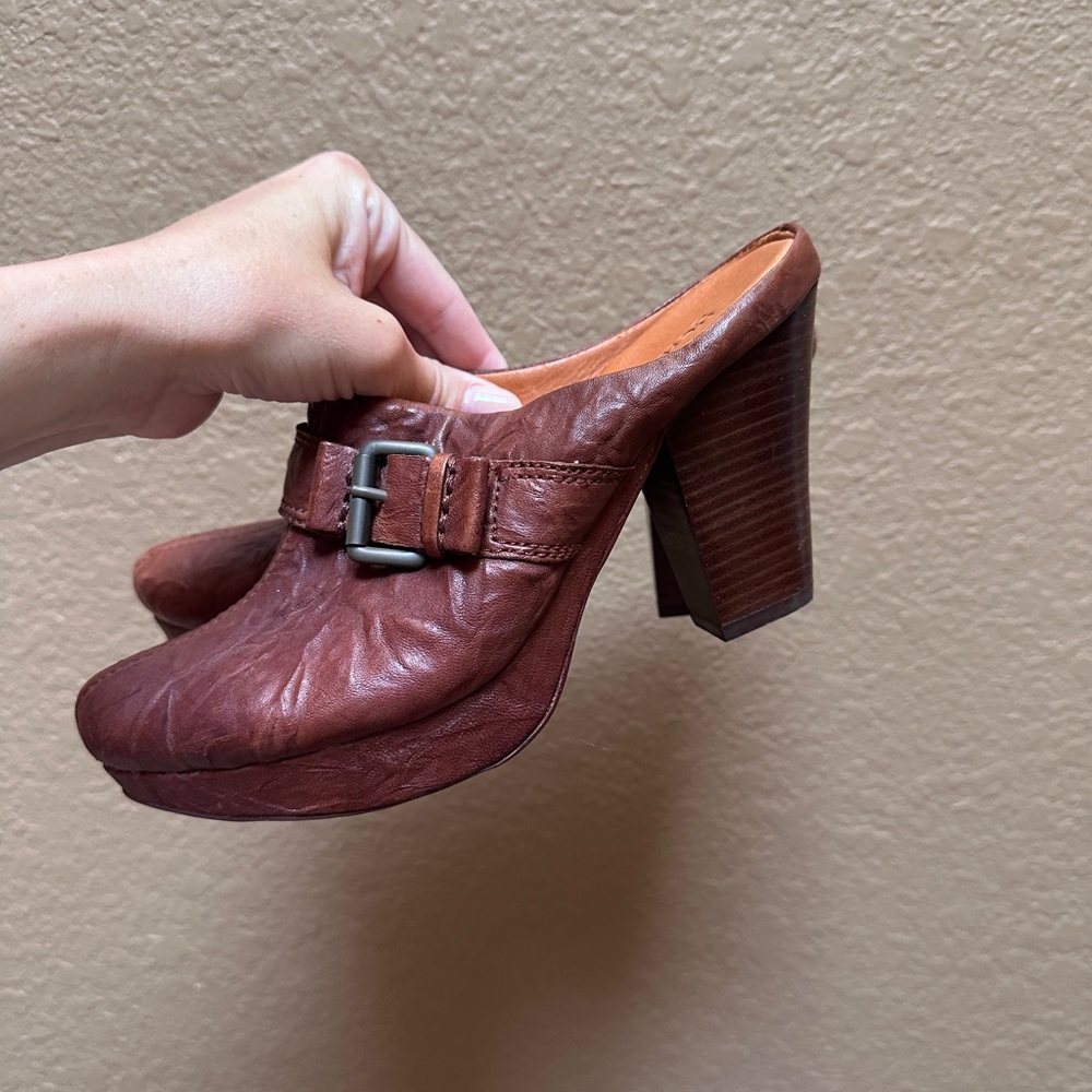 Gentle Souls Leather Heeled Mules